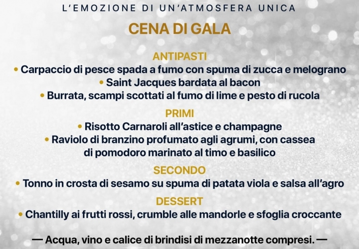 Capodanno Cenone e Serata al Castello di Villalta Udine Foto Menu